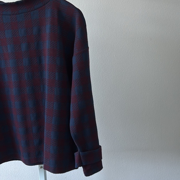 Ann Taylor Top Sz Large Plaid Mock Neck NWT Corpcore Office Chic Business Casual - Picture 9 of 12